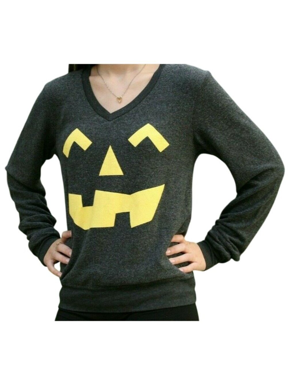 Wildfox Womens Sweater Size S Jack O Lantern Face Pullover Halloween Nwt